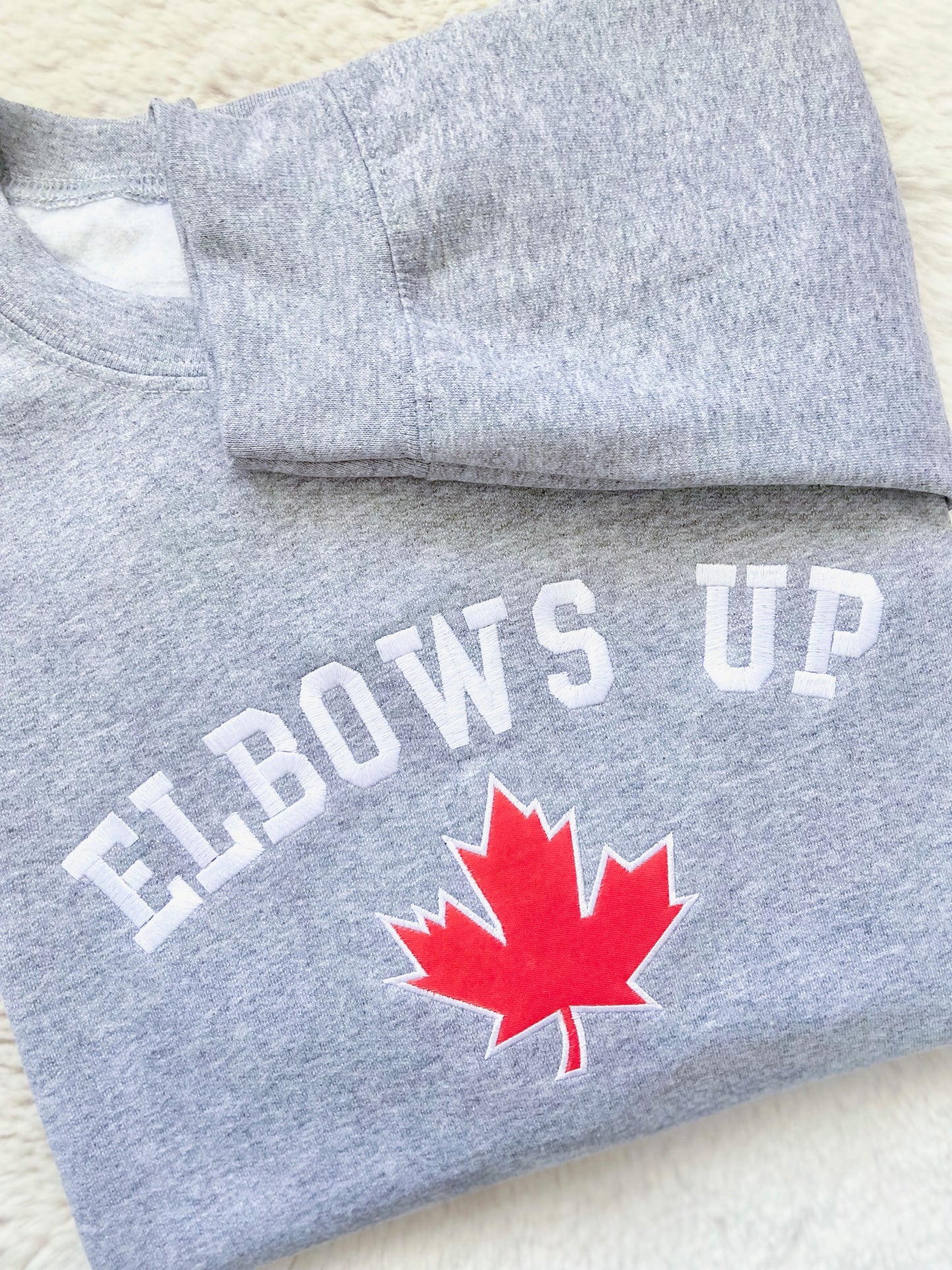 Elbows Up Canada Strong Embroidered Sweater