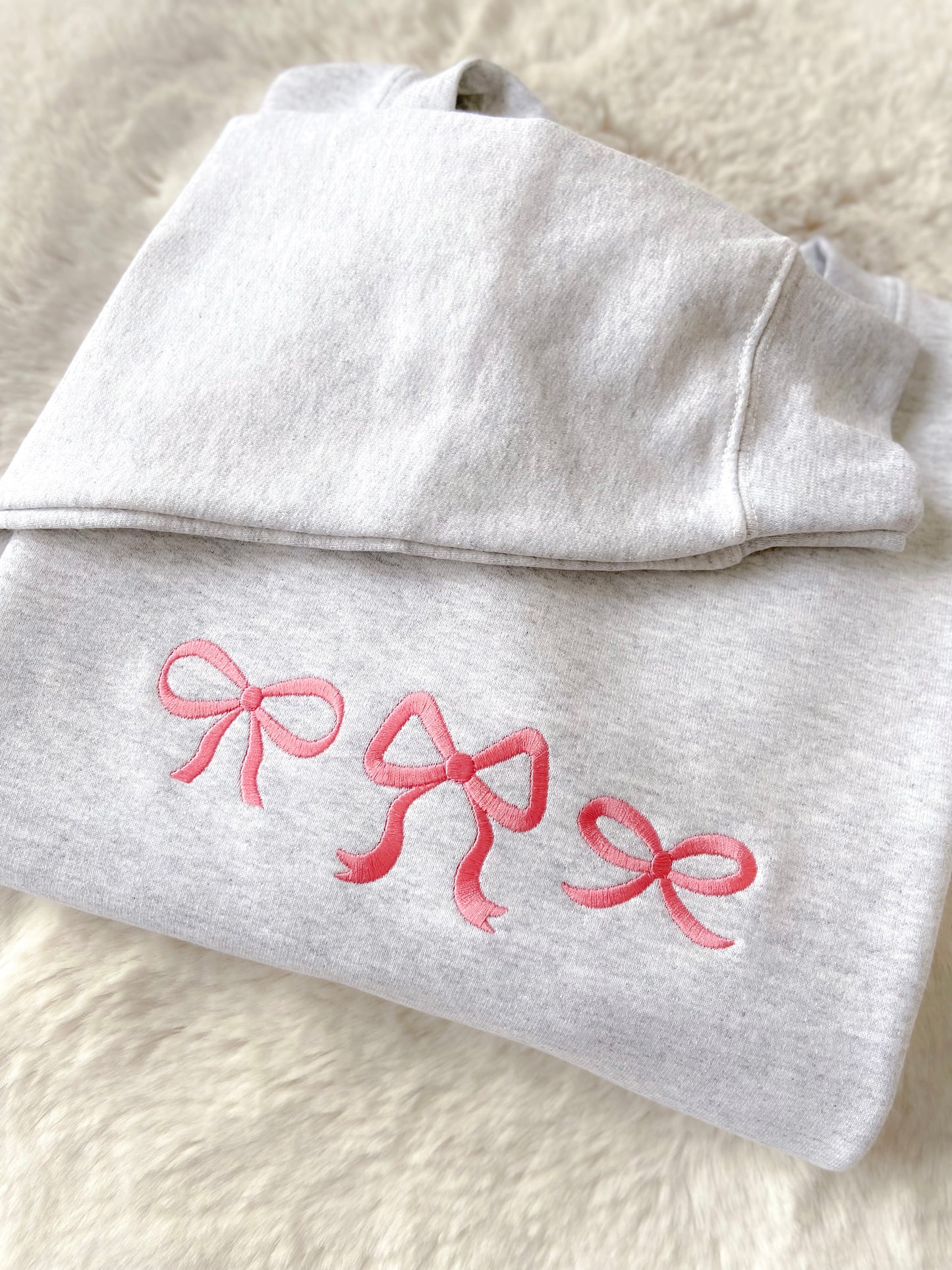 Dusty Rose Coquette Bows Sweater