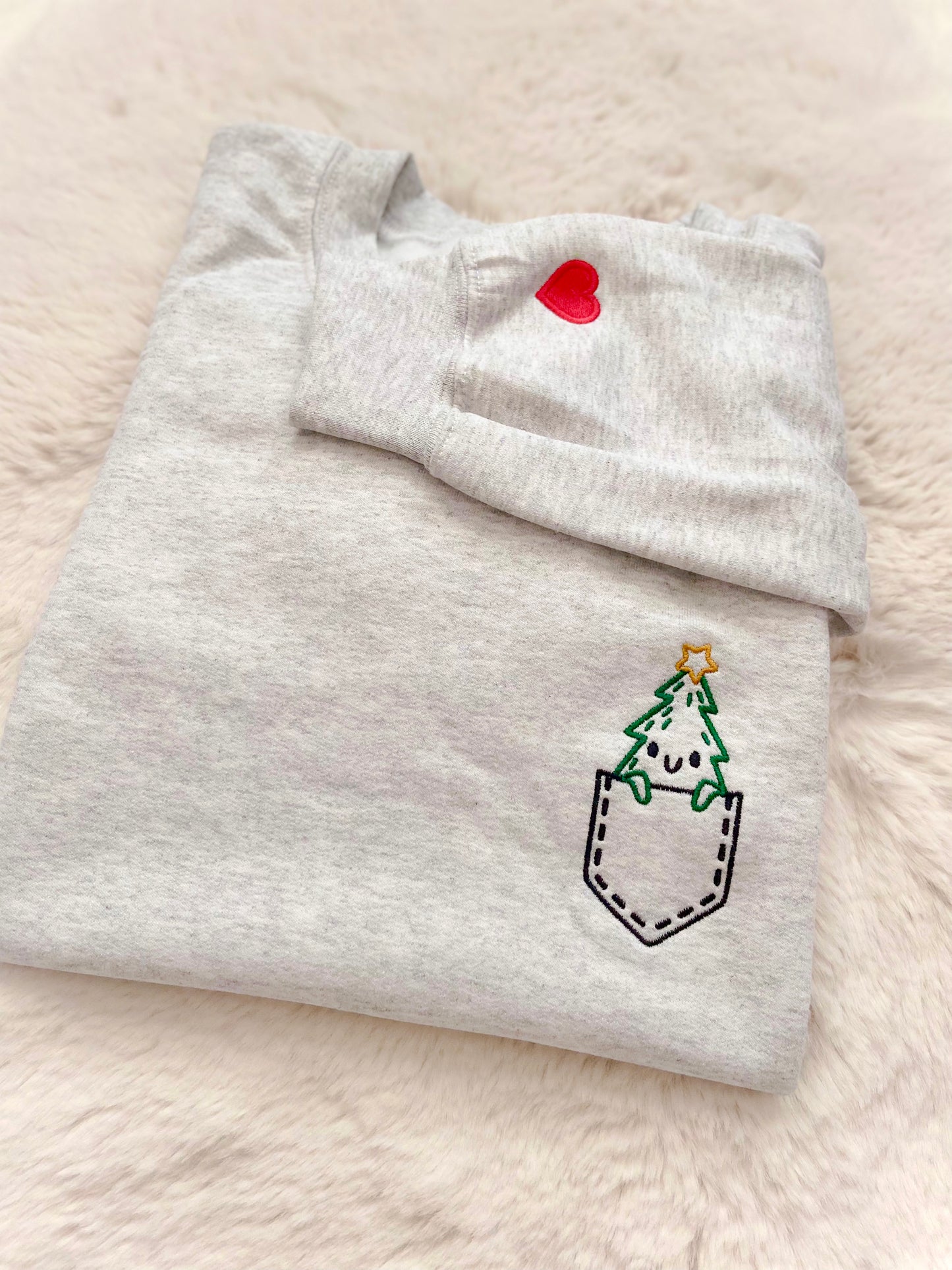 Emotional Support Christmas Tree Embroidered Sweater