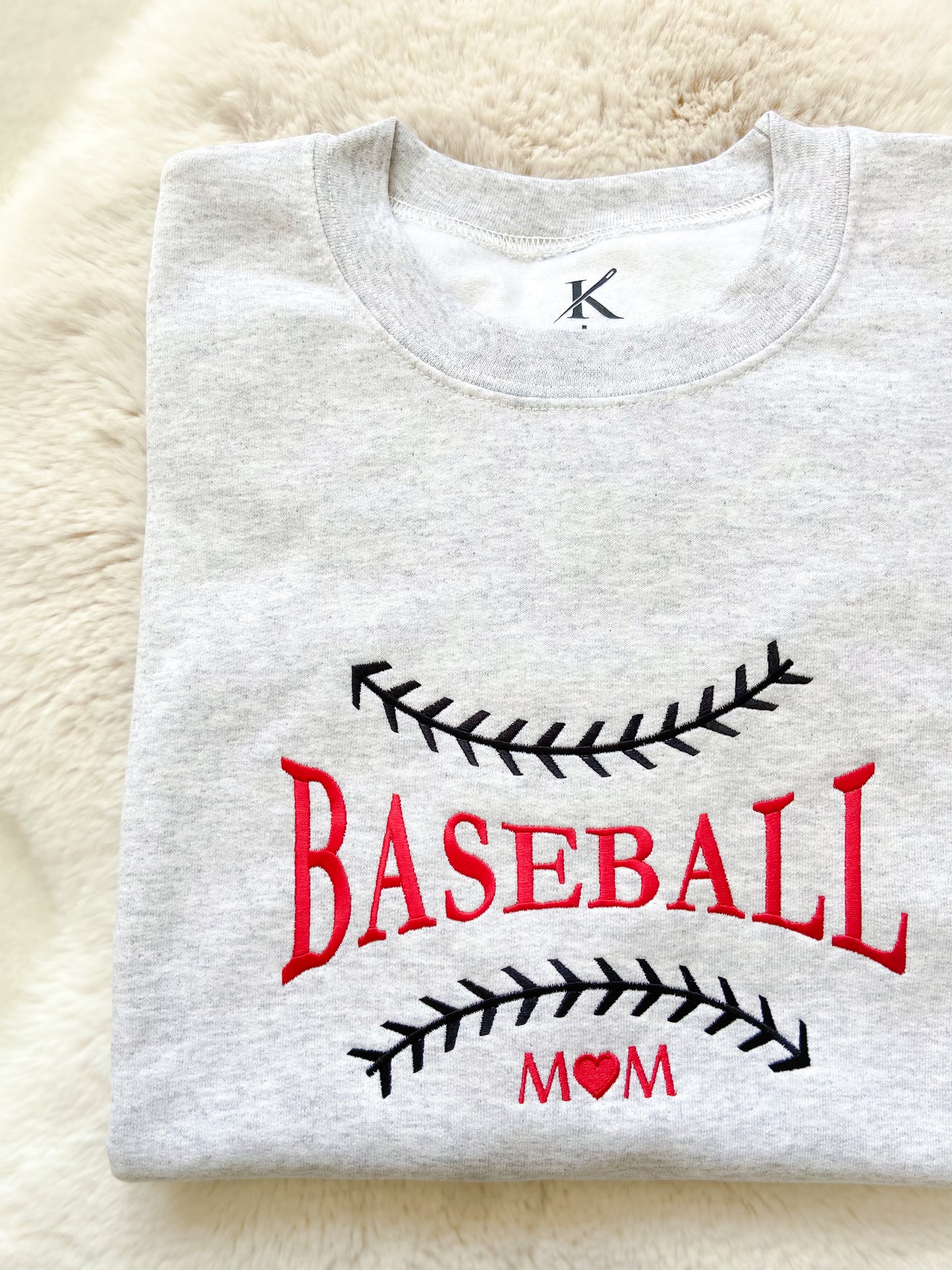 Baseball Mom Embroidered Sweatshirt
