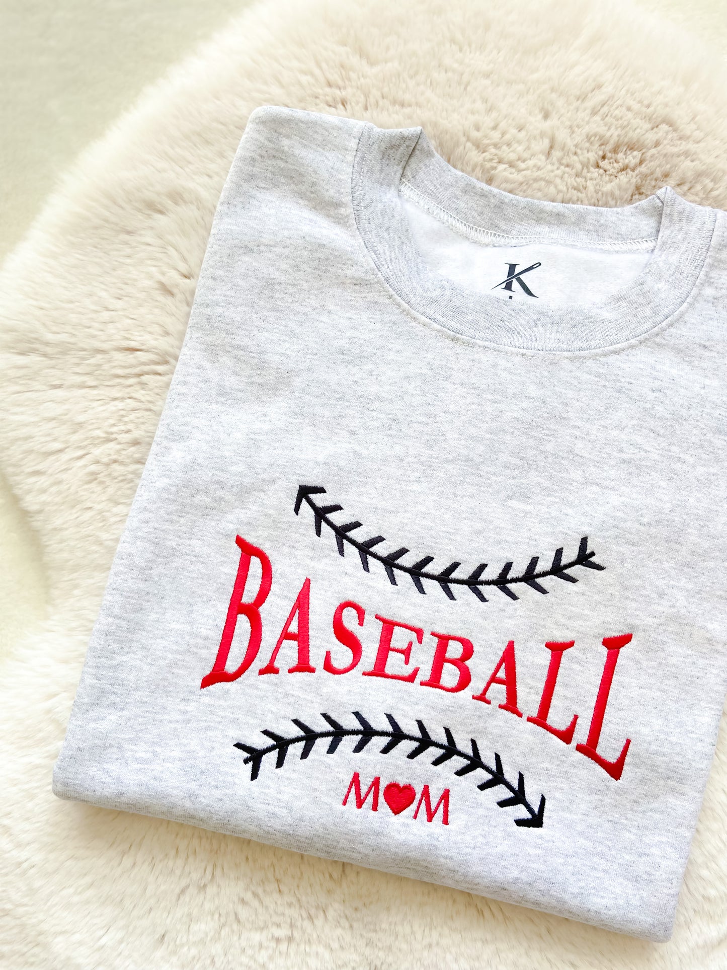 Baseball Mom Embroidered Sweatshirt