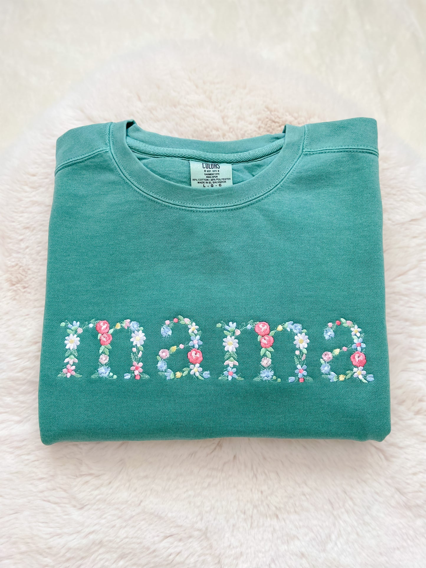 Mama Blooms Vintage Embroidered Crewneck