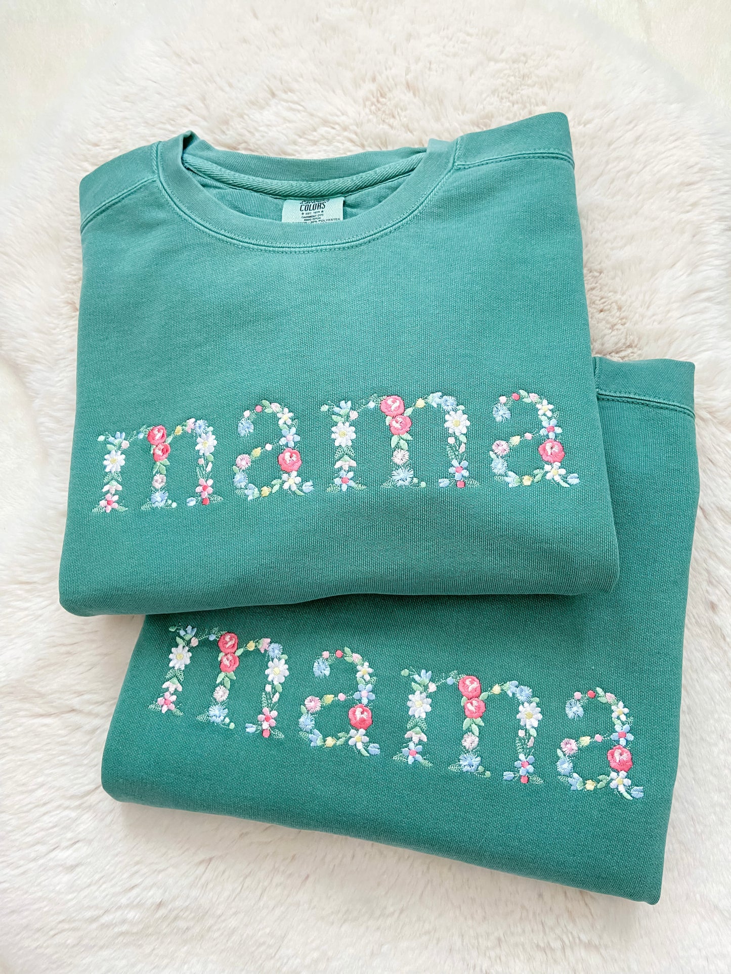 Mama Blooms Vintage Embroidered Crewneck