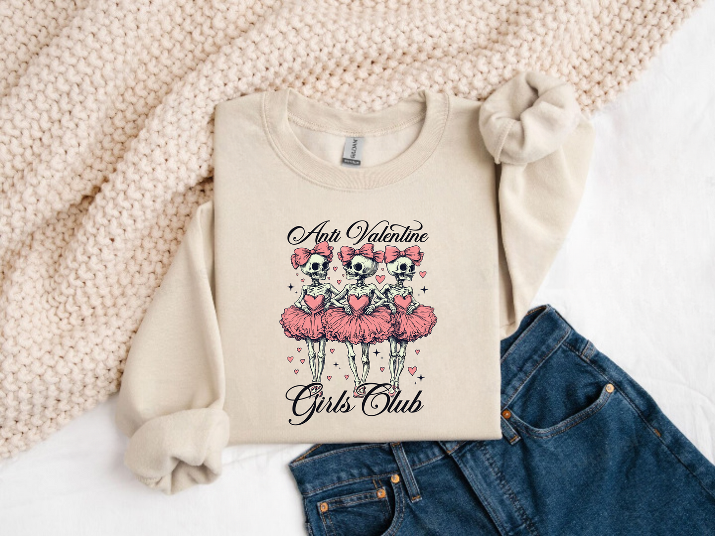 Anti Valentine Girls Club Printed Sweater
