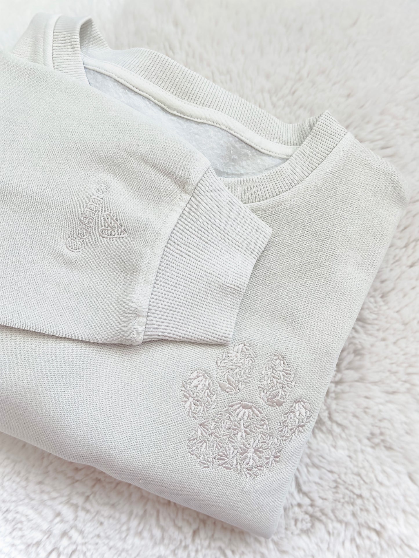Floral Paw Embroidered Sweater