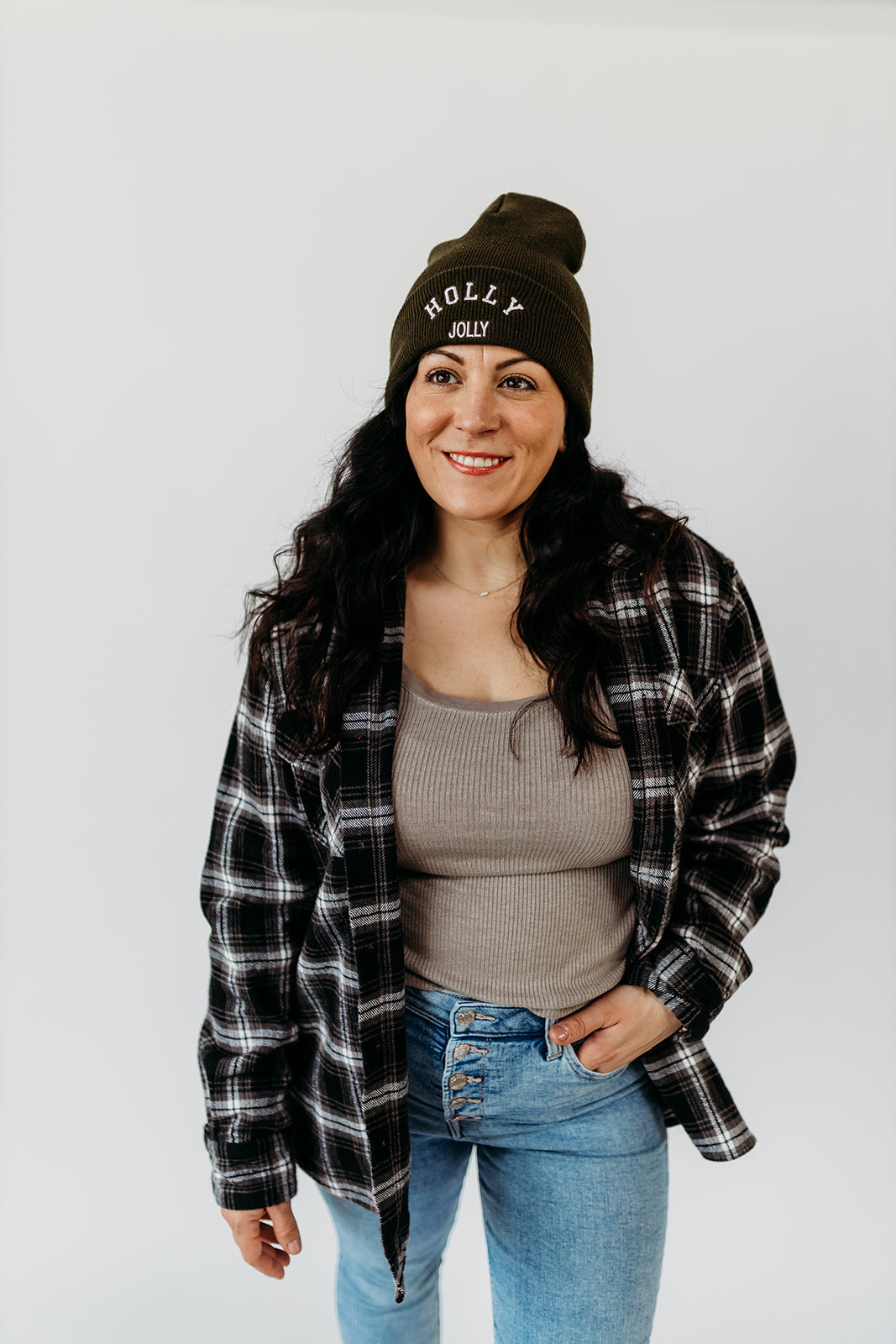 Holly Jolly Stitched Beanie