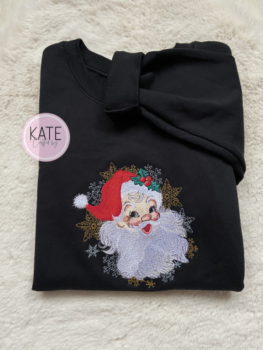 Vintage Santa Embroidered Sweater