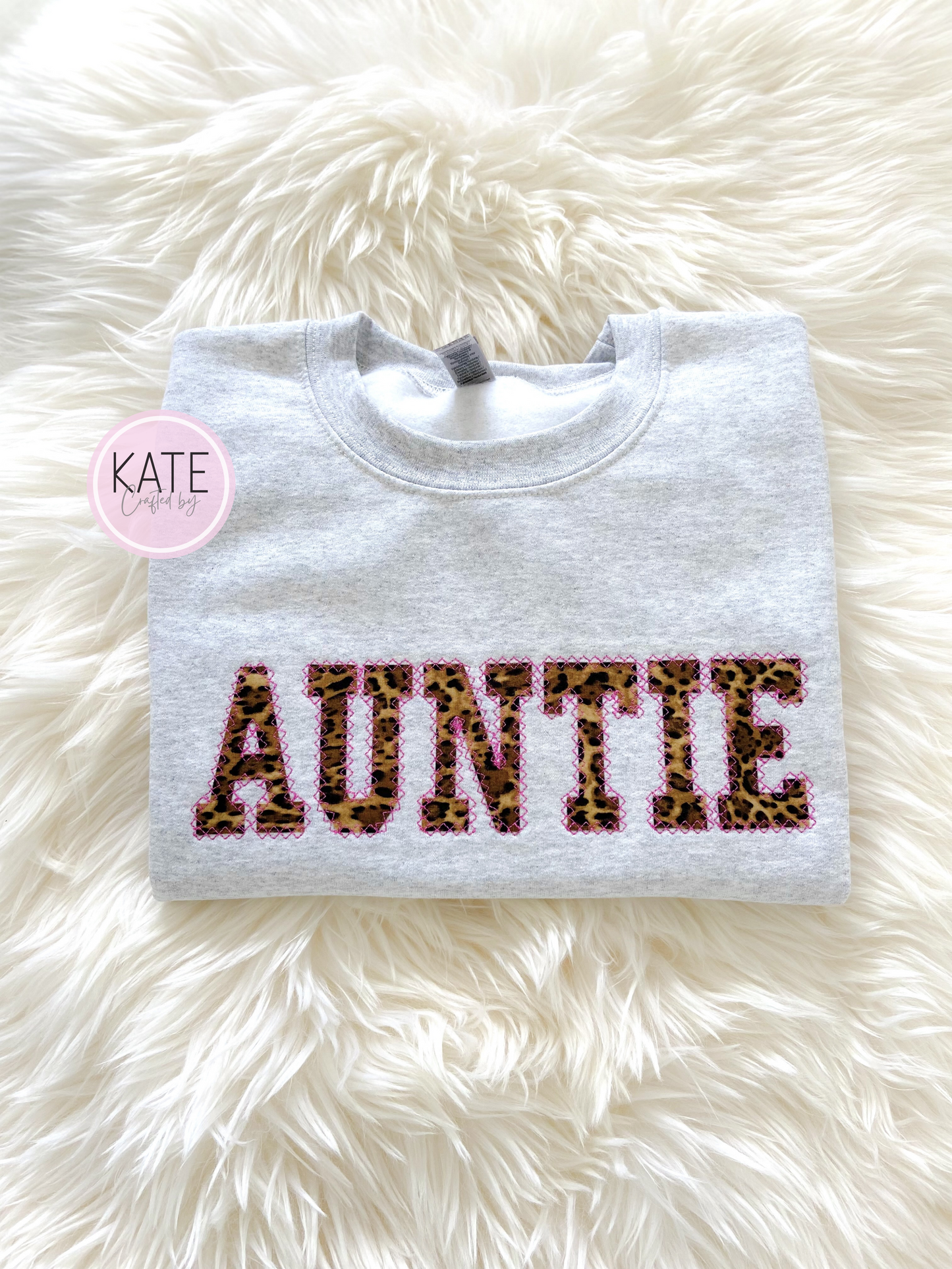 Cheetah Print Applique Embroidered Sweater