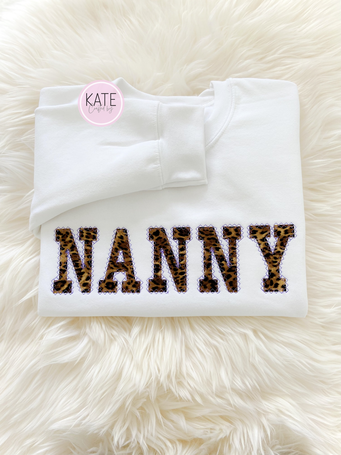 Cheetah Print Applique Embroidered Sweater