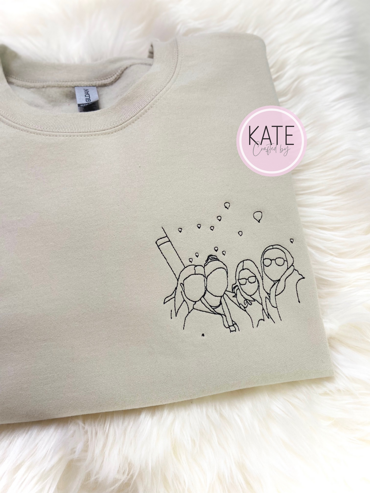 Custom Embroidered Portrait Silhouette Sweater | T-Shirt