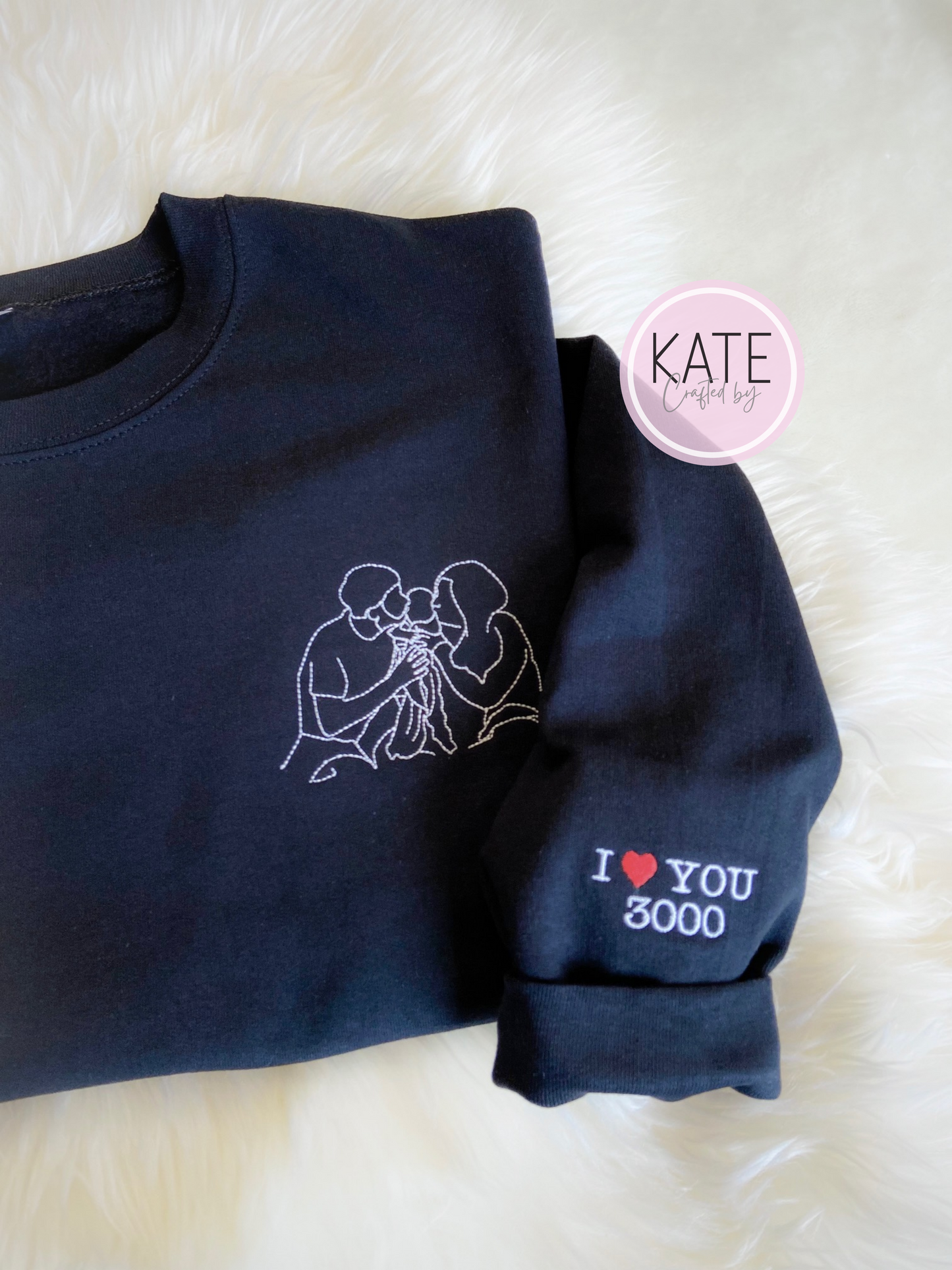 Custom Embroidered Portrait Silhouette Sweater | T-Shirt