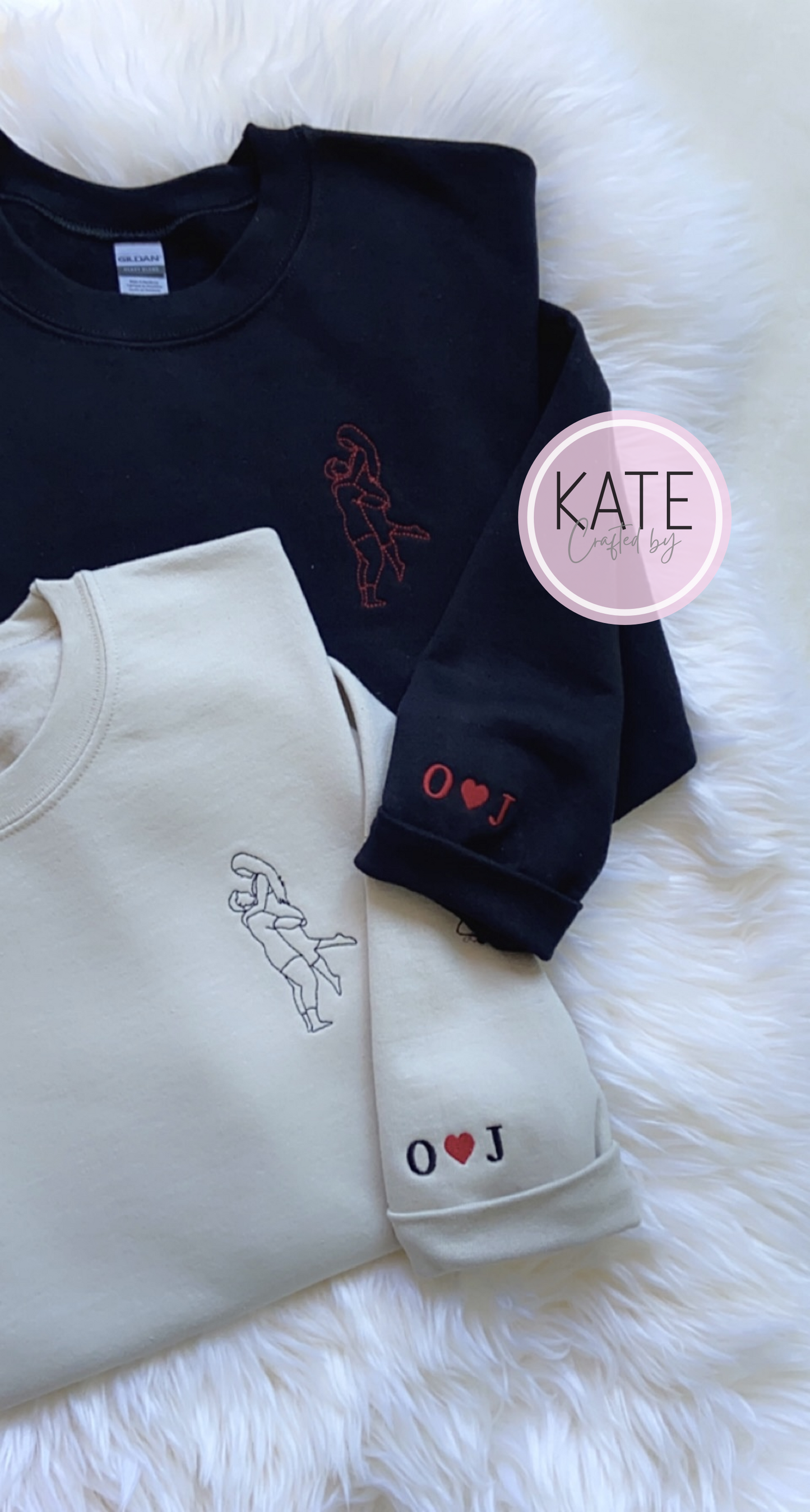 Custom Embroidered Portrait Silhouette Sweater | T-Shirt