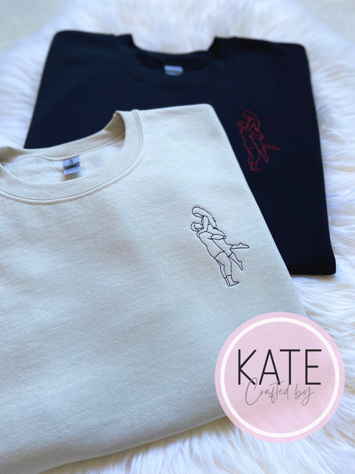 Custom Embroidered Portrait Silhouette Sweater | T-Shirt