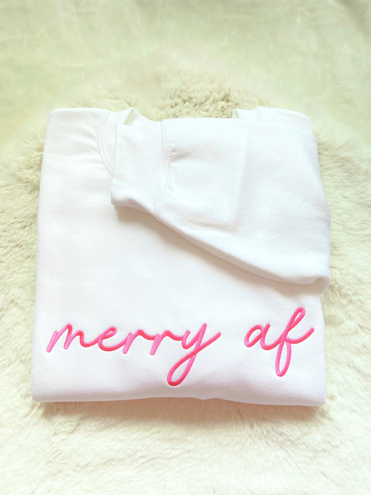 merry af embroidered crew