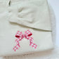Pink Gingham Bow Embroidered Sweatshirt