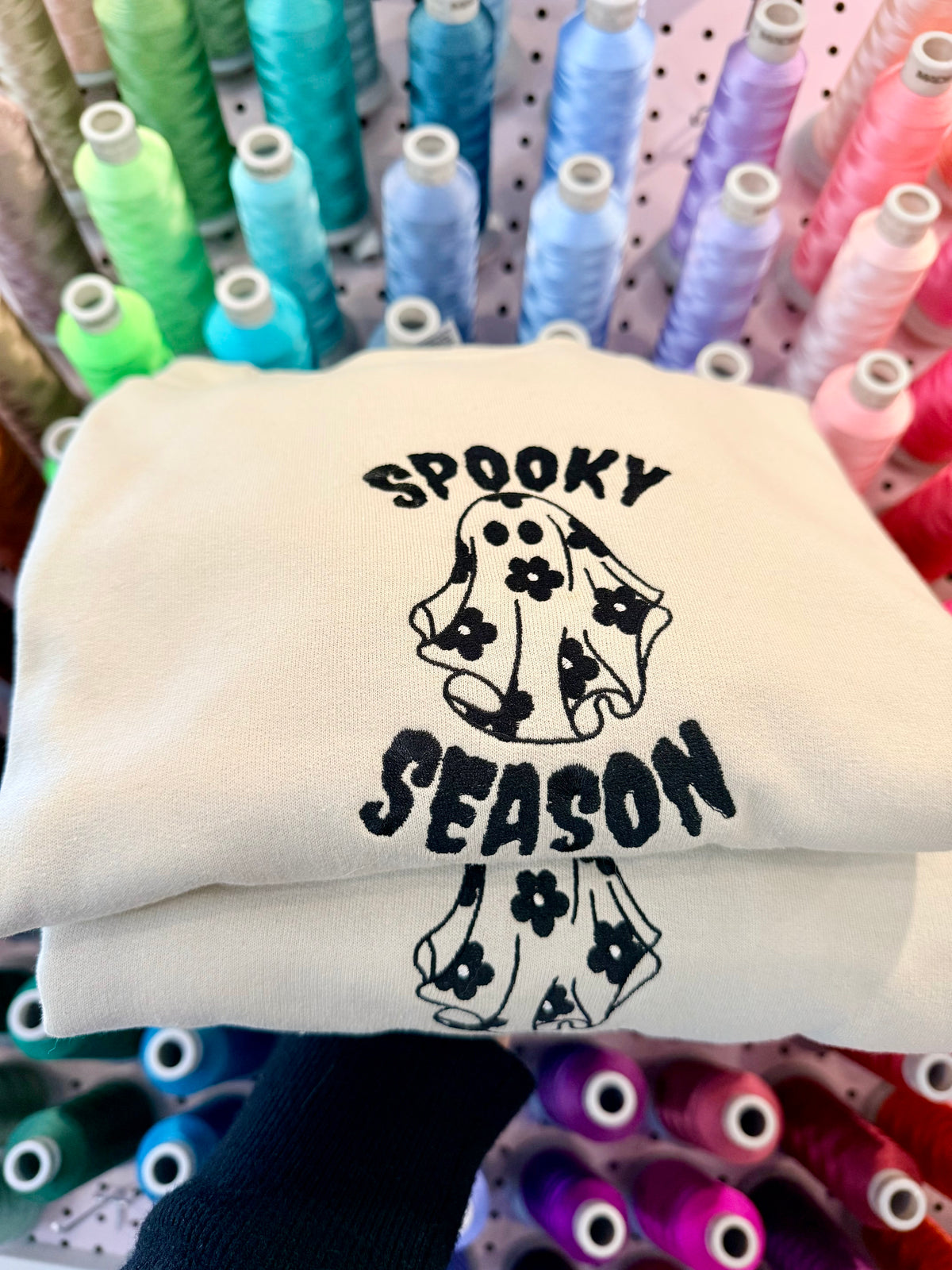RTS Spooky Season Floral Embroidered Sweatshirt