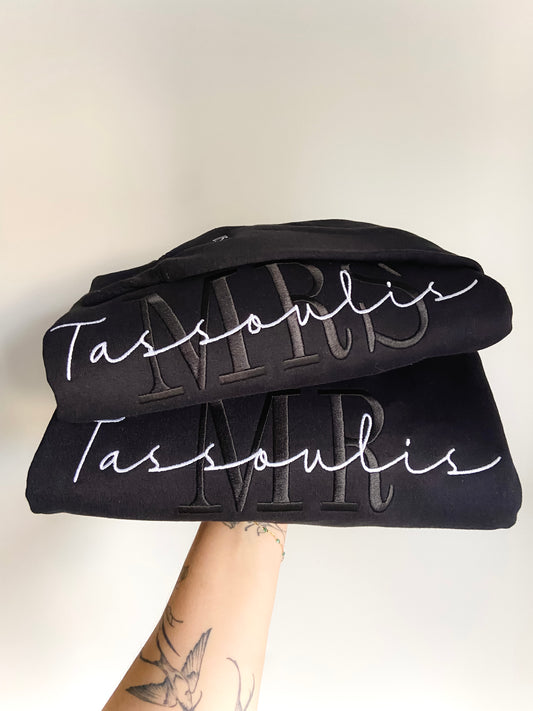 MR MRS Embroidered Sweater
