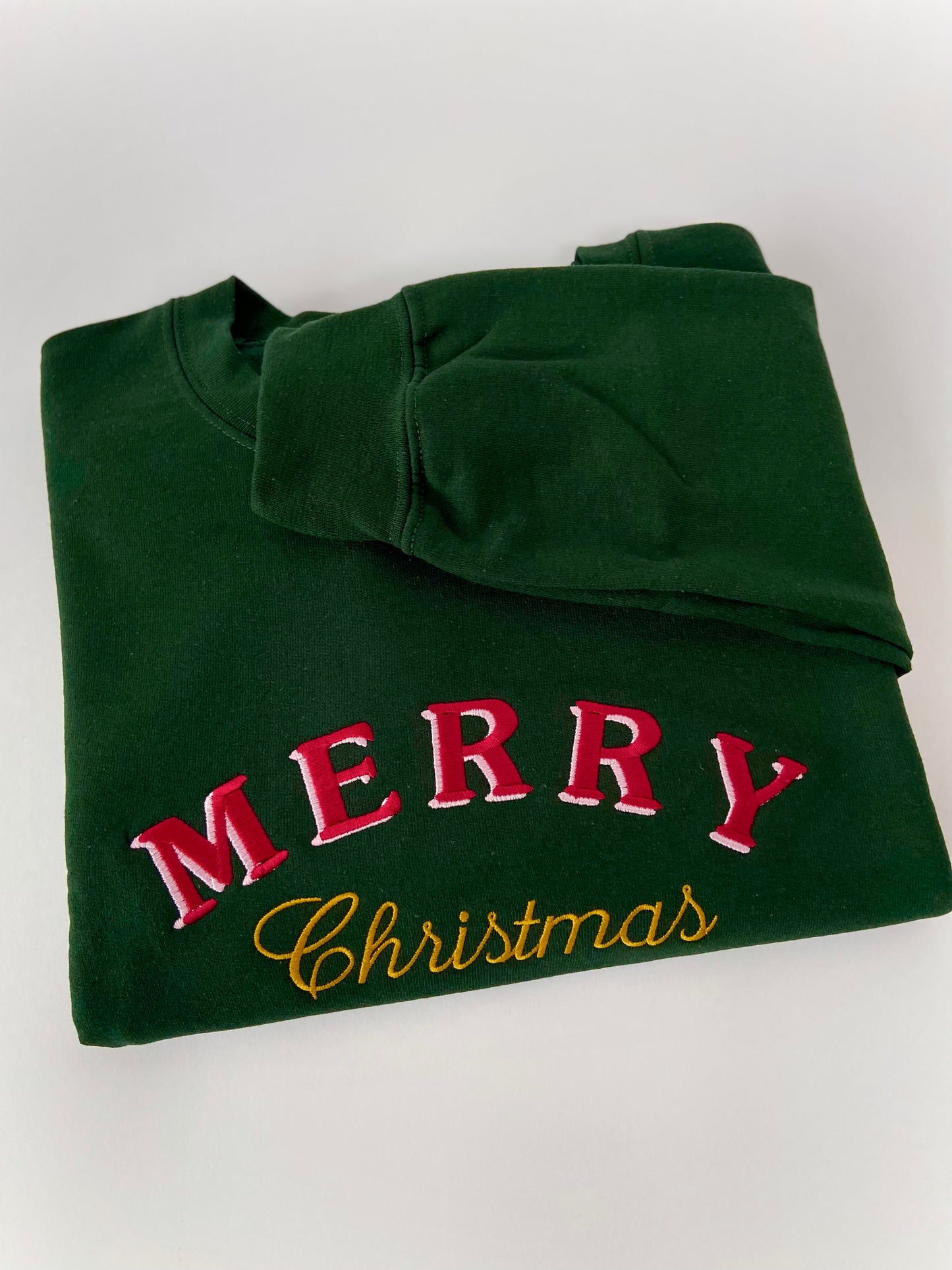 Merry Christmas Embroidered Sweatshirt