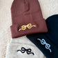 3D Bow Embroidered Beanie