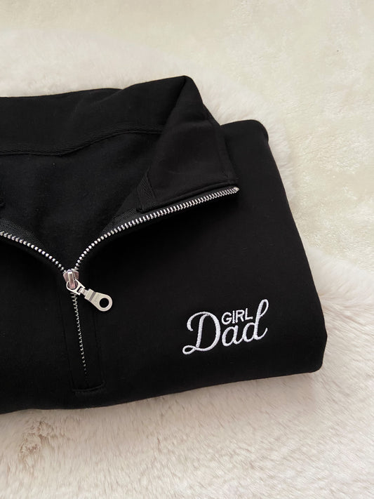 Girl Dad Embroidered Sweater Handmade Gift