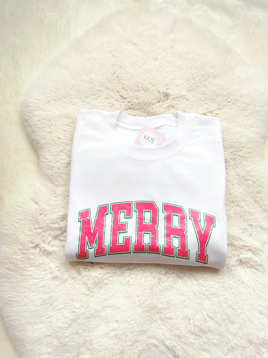 RTS - MERRY Printed Varsity Crew