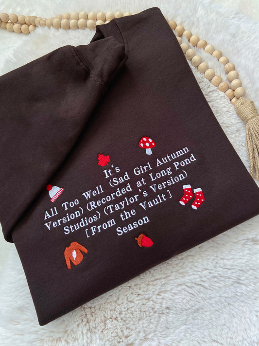 Sad Girl Autumn Embroidered Sweater