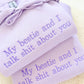 Purple blanket with embroidered text on a light background my bestie and i embroidered hoodie
