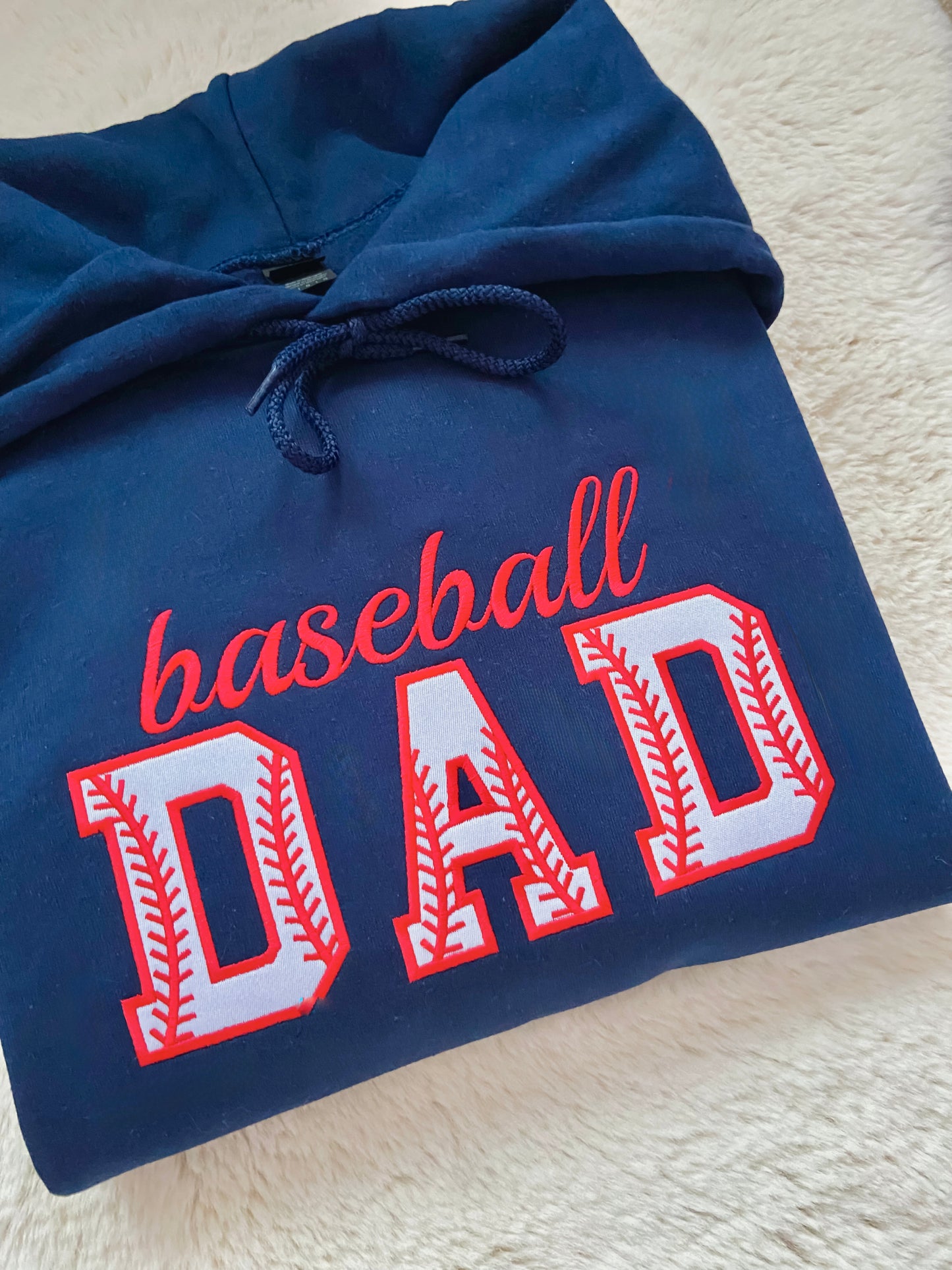 Baseball Dad Applique Embroidered Sweater