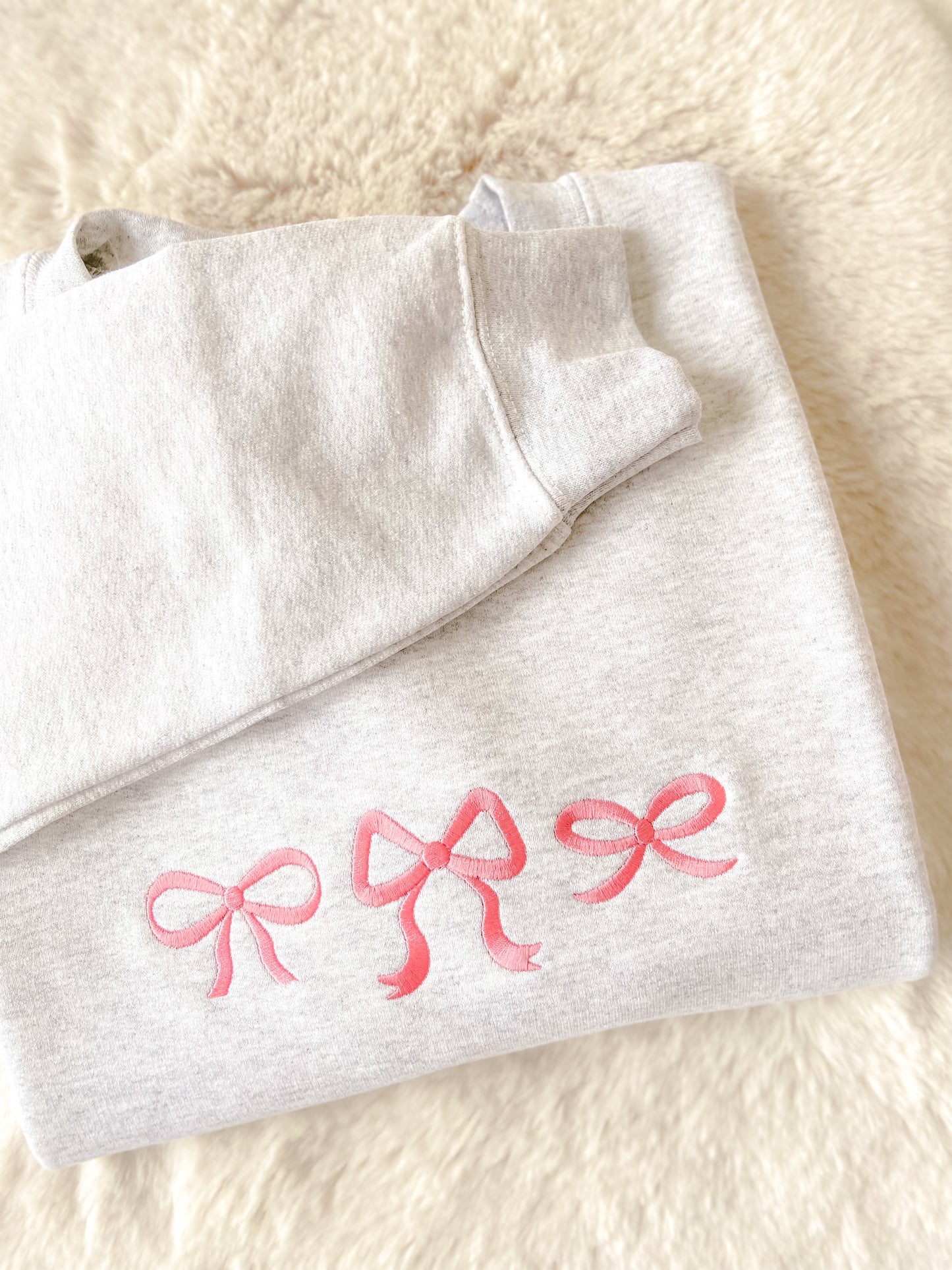 Dusty Rose Coquette Bows Sweater