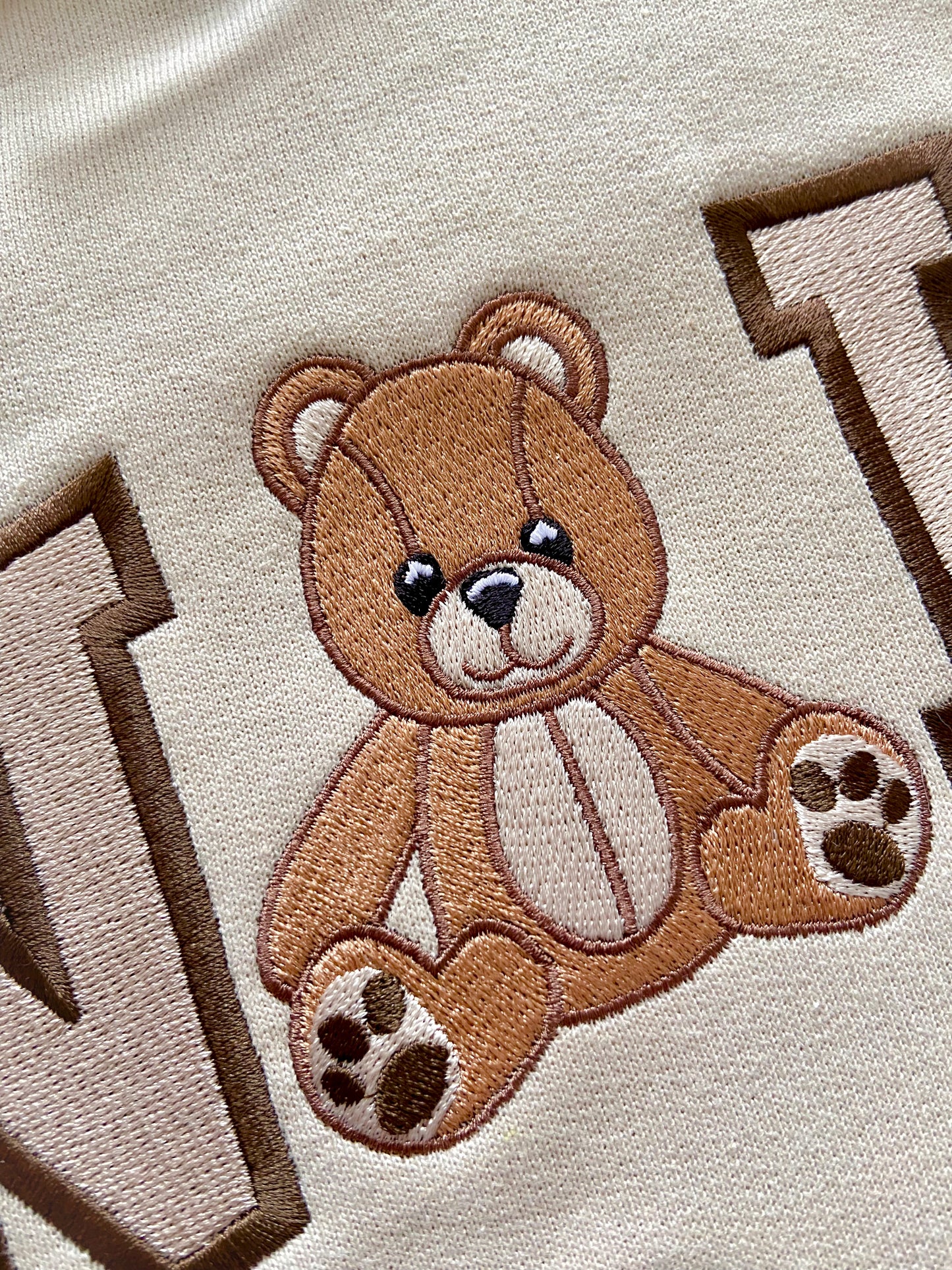 Brown Bear Embroidered Sweater
