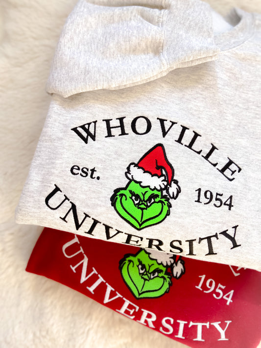 Whoville University Embroidered Sweater