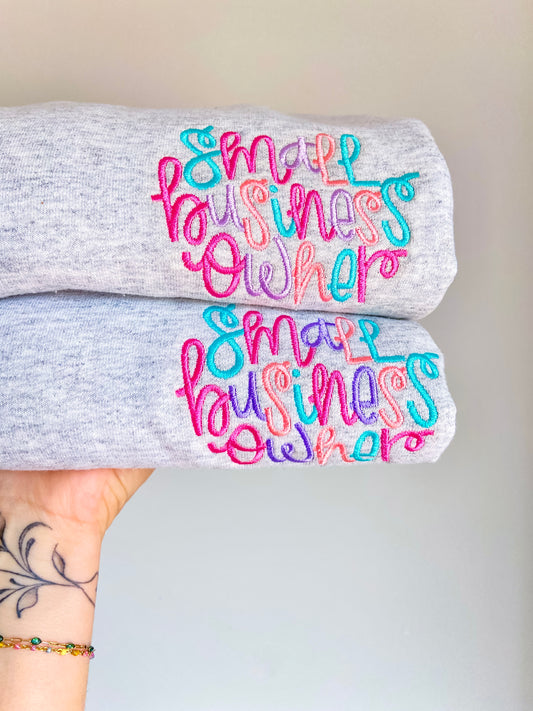 Small Business Owner Embroidered Sweater