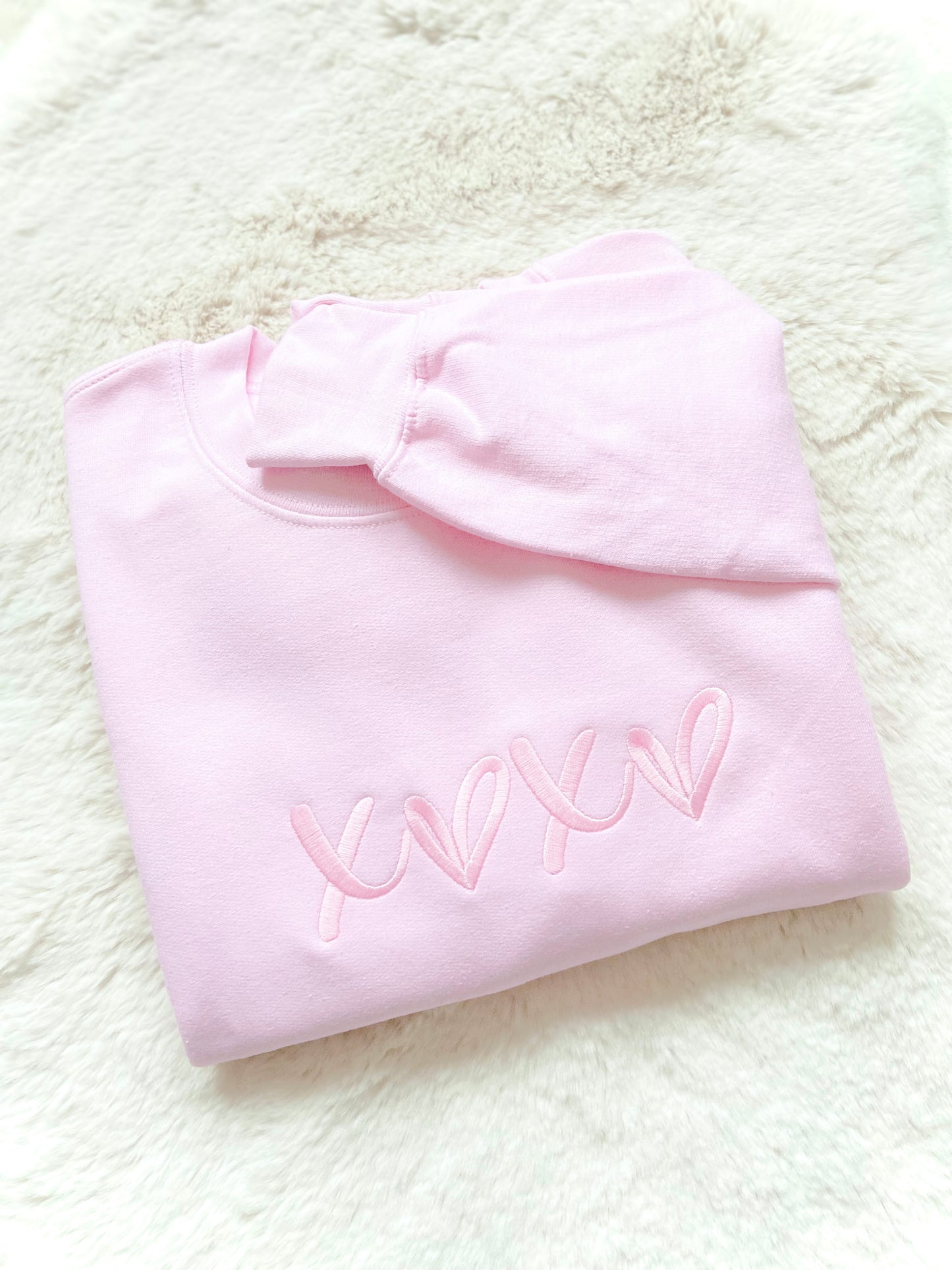 Hugs and Kisses xoxo Embroidered Cozy Sweater