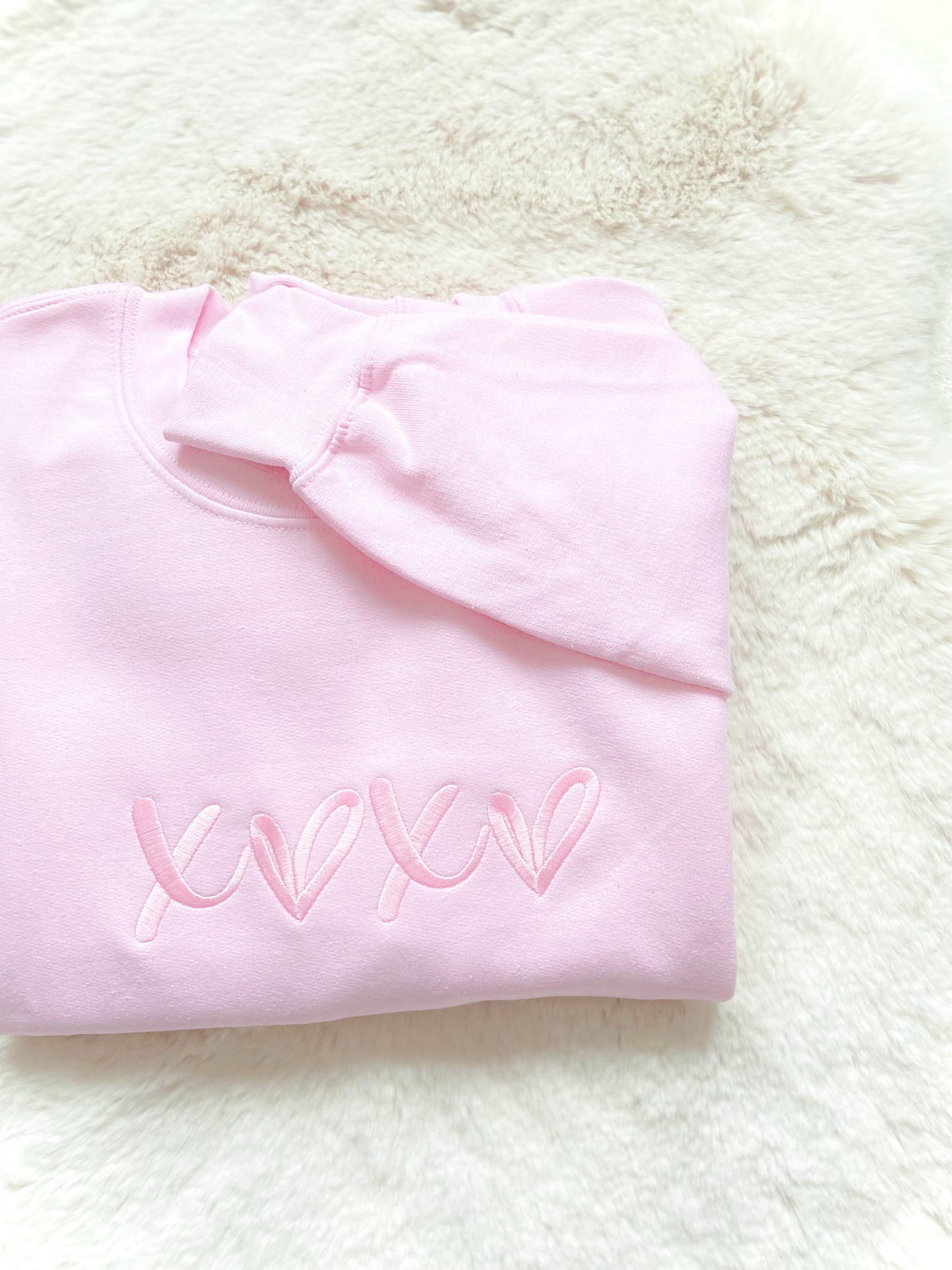 Hugs and Kisses xoxo Embroidered Cozy Sweater