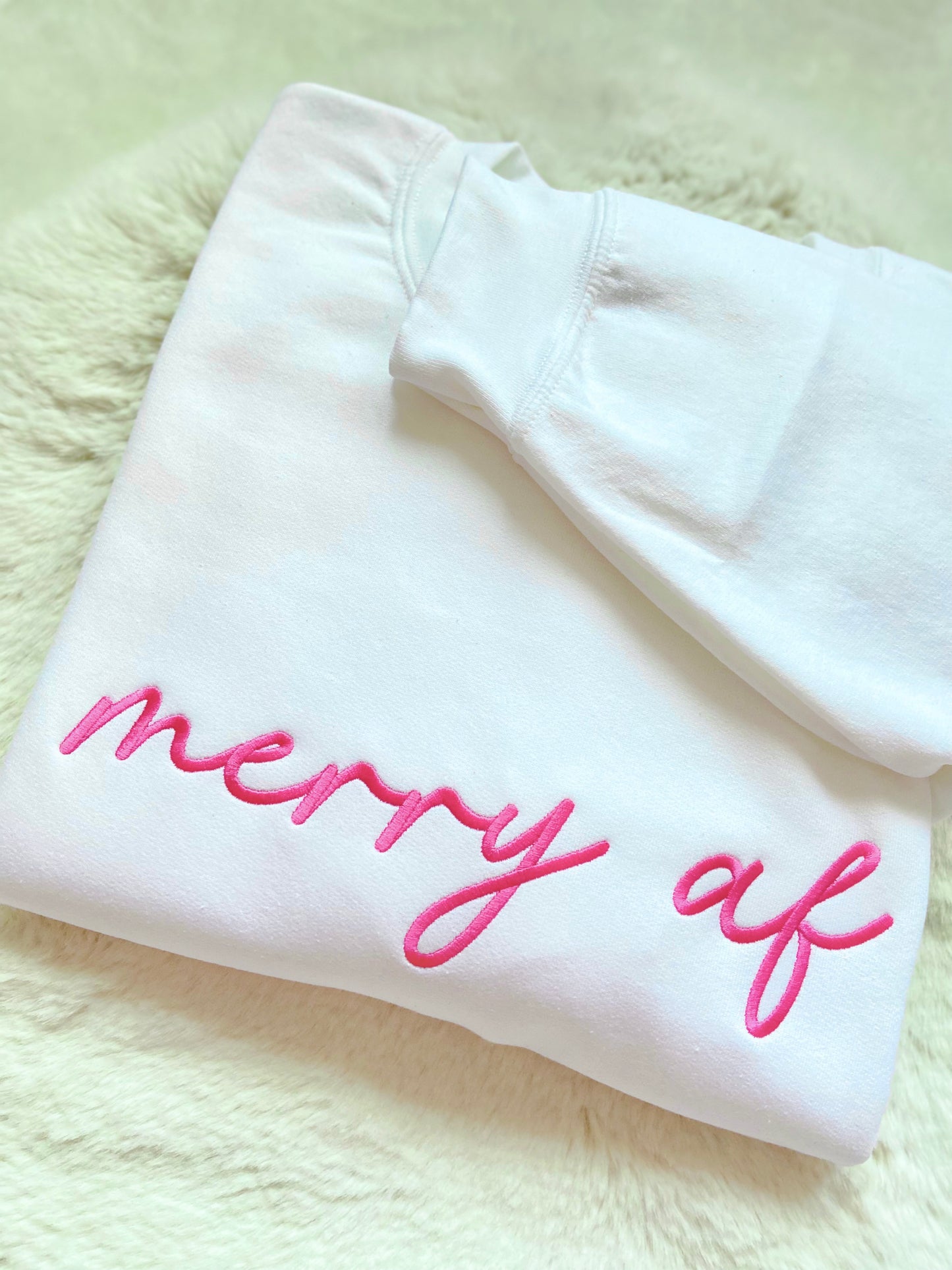 merry af embroidered crew