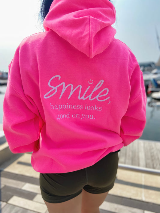 Happiness Embroidered Hoodie Sweatshirt