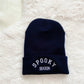 black spooky season beanie