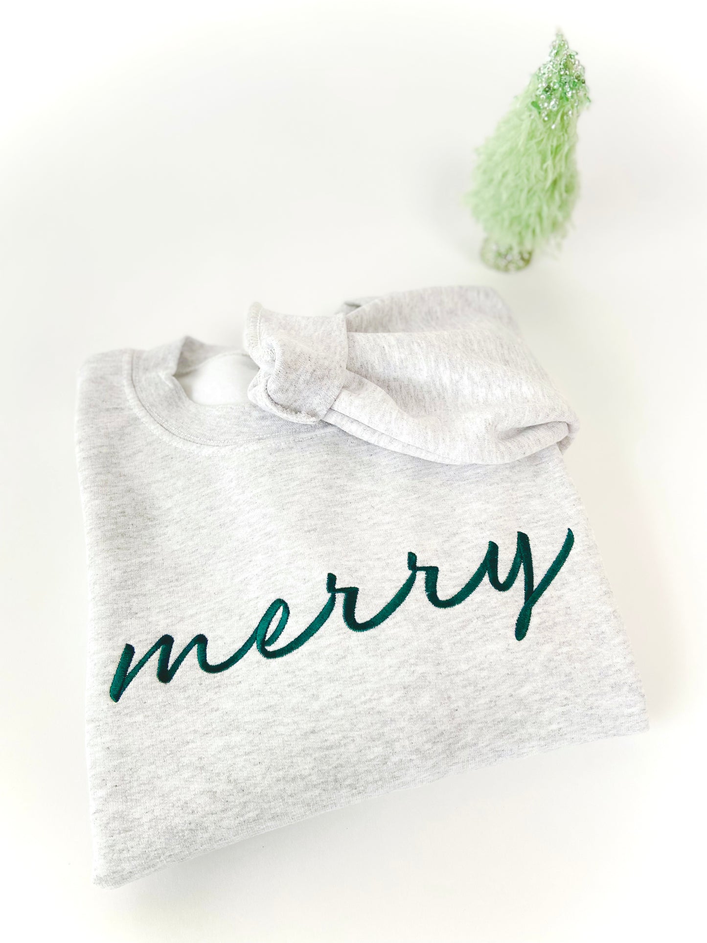 Merry Script Embroidered Sweatshirt