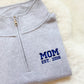 1/4 zip custom embroidered sweater