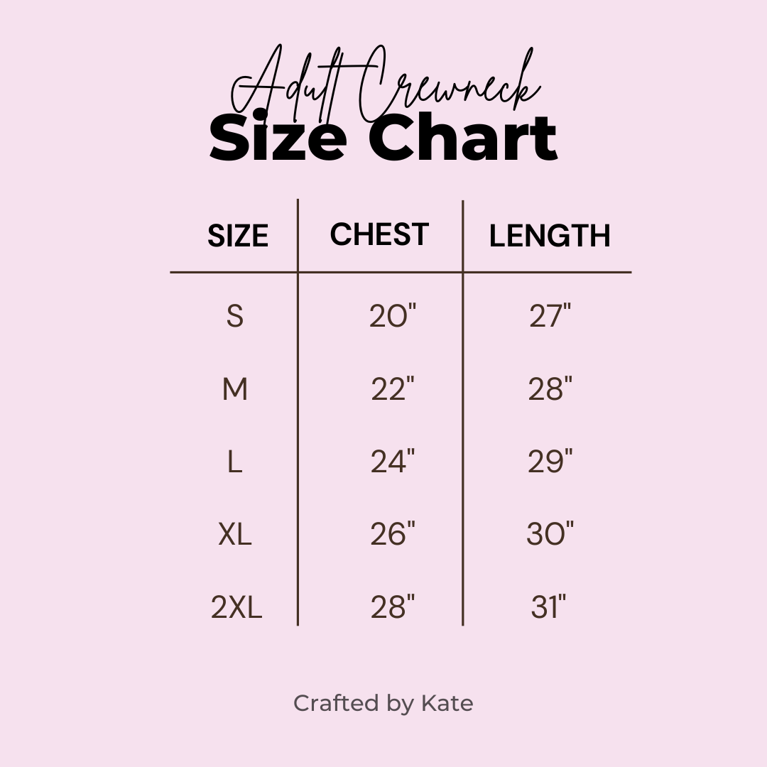 adult size chart