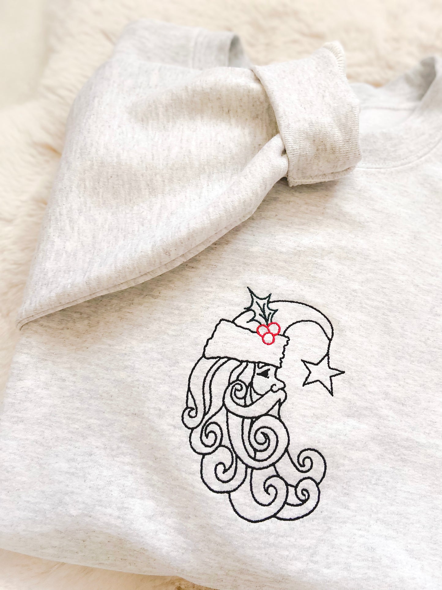 Santa Moon Embroidered Sweatshirt