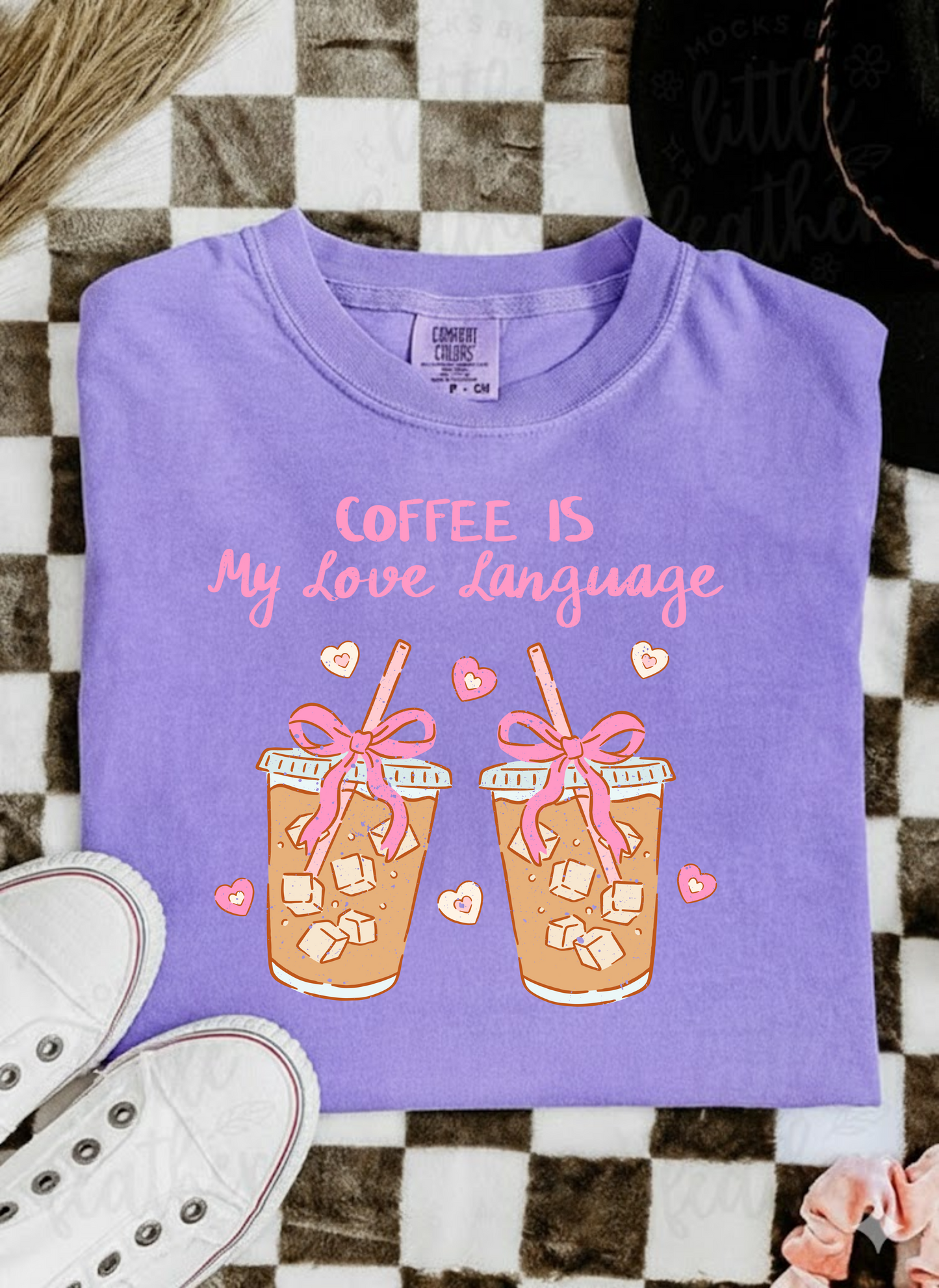 Coffee Is My Love Language T-Shirt – Iced Coffee & Coquette Bow Tee