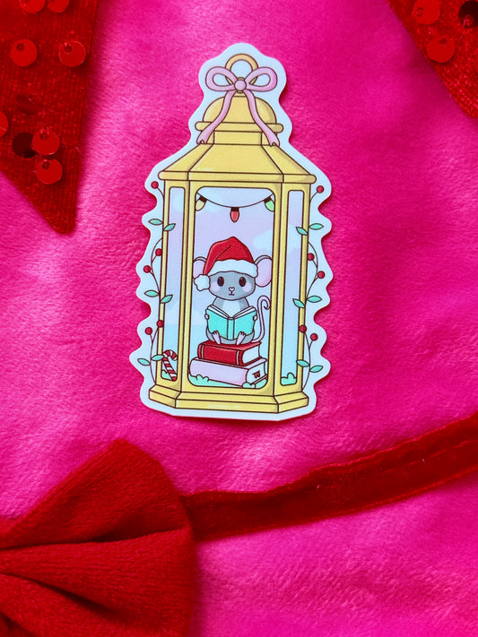 Cozy Christmas Mouse Sticker