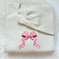 Pink Gingham Bow Embroidered Sweatshirt