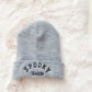 gray embroidered beanie