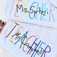 teacher appreciation gift. handmade teacher gifts. teacher love. educator appreciation week. embroidered sweater for teachers and education support staff.