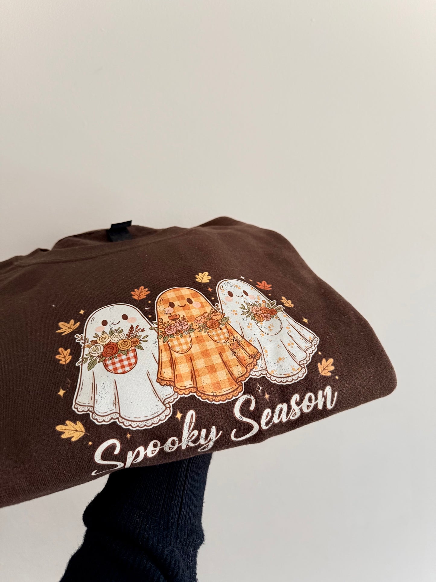 RTS Spooky Season Floral Printed Ghostie Trio Sweatshirt