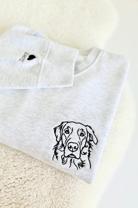Pet Portrait Custom Embroidered Sweatshirt