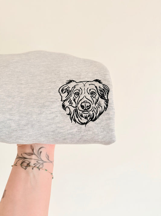 Pet Portrait Custom Embroidered Sweatshirt