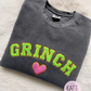 Grinch Embroidered Applique Sweatshirt